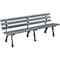 Global Industrial 72L Plastic Park Bench With Backrest, Gray 240126GY - alternate 1
